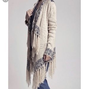 Blu pepper fringe cardigan sweater